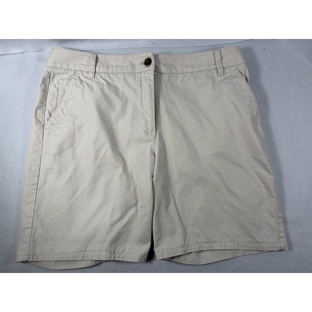 Talbots Stretch Womens Casual Cotton Shorts Off White Size 12 Very Nice